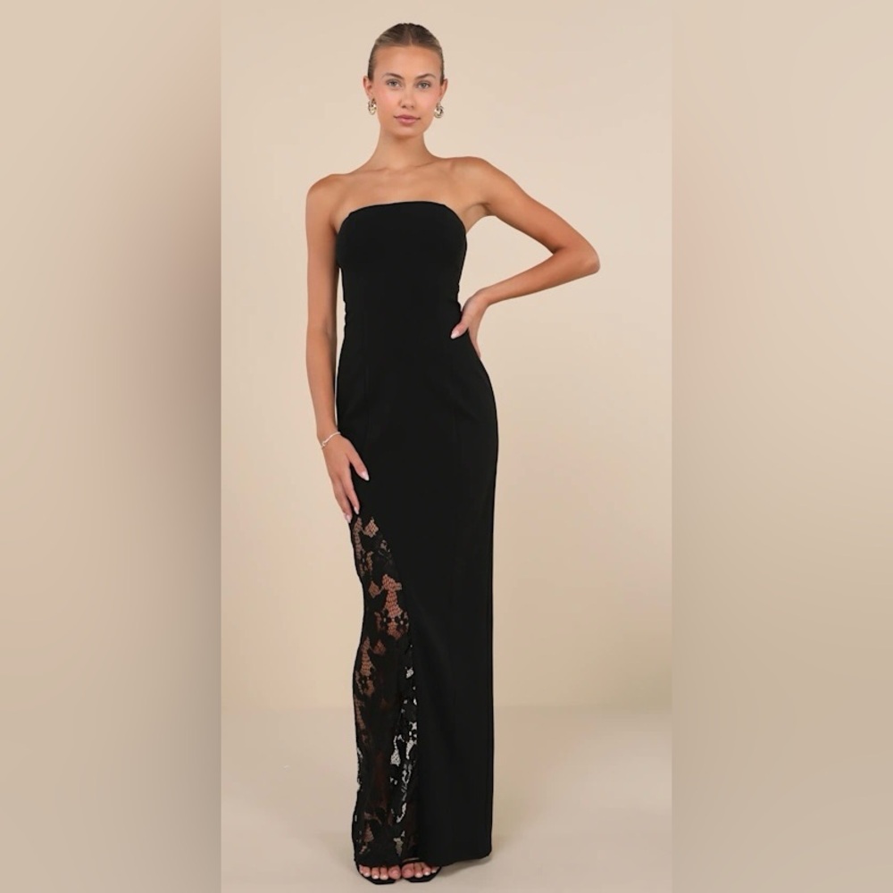 Lulu's Black Strapless Maxi Dress